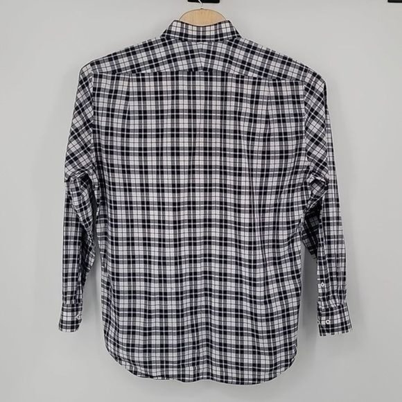 Peter MILLAR Men's XL Long-Sleeve Button-Down Shirt Blue and White Plaid - Picture 3 of 7